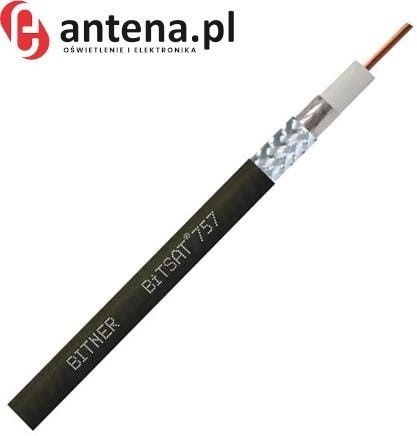Bitner Przewód: koncentryczny; BiTSAT 757; drut; Cu; PE; czarny; 6,9mm LF0501