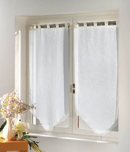 Douceur d'Intérieur Firanka douceur D l'intérieur  1361746, z pomponem, 2x60x160 cm, Luminea Uni, luminette przechodniów kolorów uni, biała 1361746