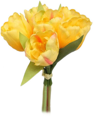 Kwiaty sztuczne wiązka Tulipan, żółty