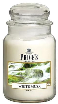 Price's Candles Prices Candles Świeca w szklanym słoju Białe piżmo 630 g