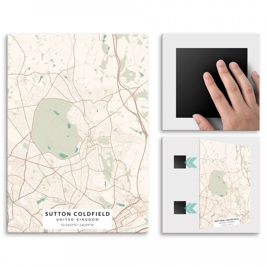 Pix4home Plakat metalowy Mapa Vintage Sutton Coldfield M POS-M-04211