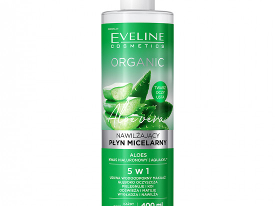 EVELINE COSMETICS Organic Nawilżający płyn micelarny do demakijażu z aloesem, 400 ml