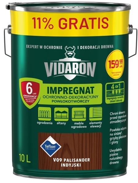 Vidaron Impregnat do drewna palisander indyjski 10 l 91020456