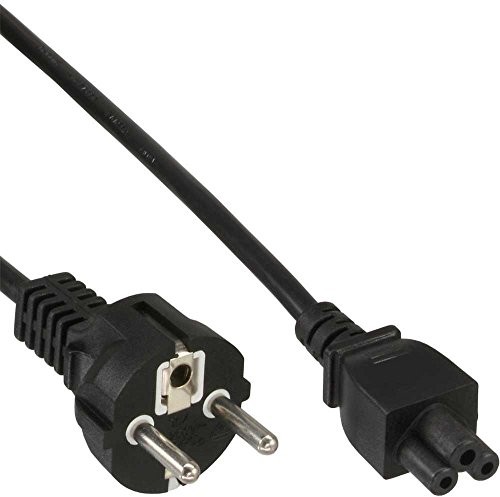 InLine Przewód zasilający do komputera przenośnego  3biegunowy złącze  czarny  1,8 m