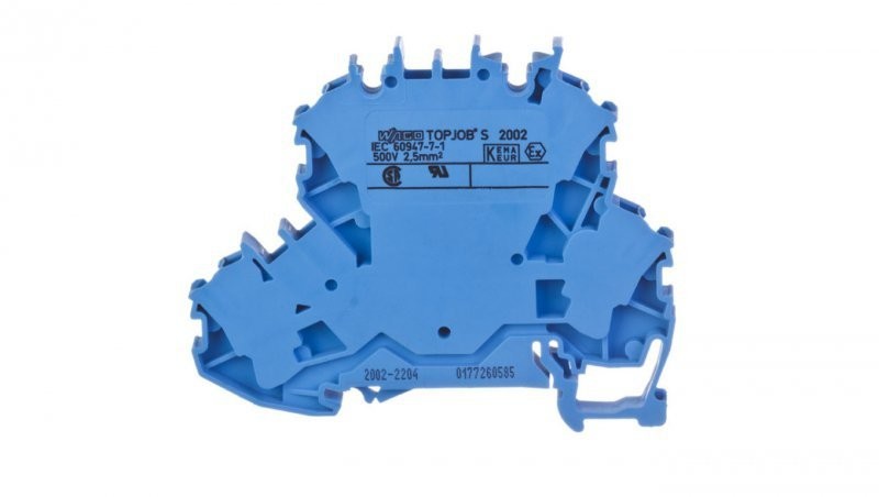 Wago Złączka szynowa 2-pietrowa 2,5mm2 N/N niebieska 2002-2204 TOPJOBS 2002-2204