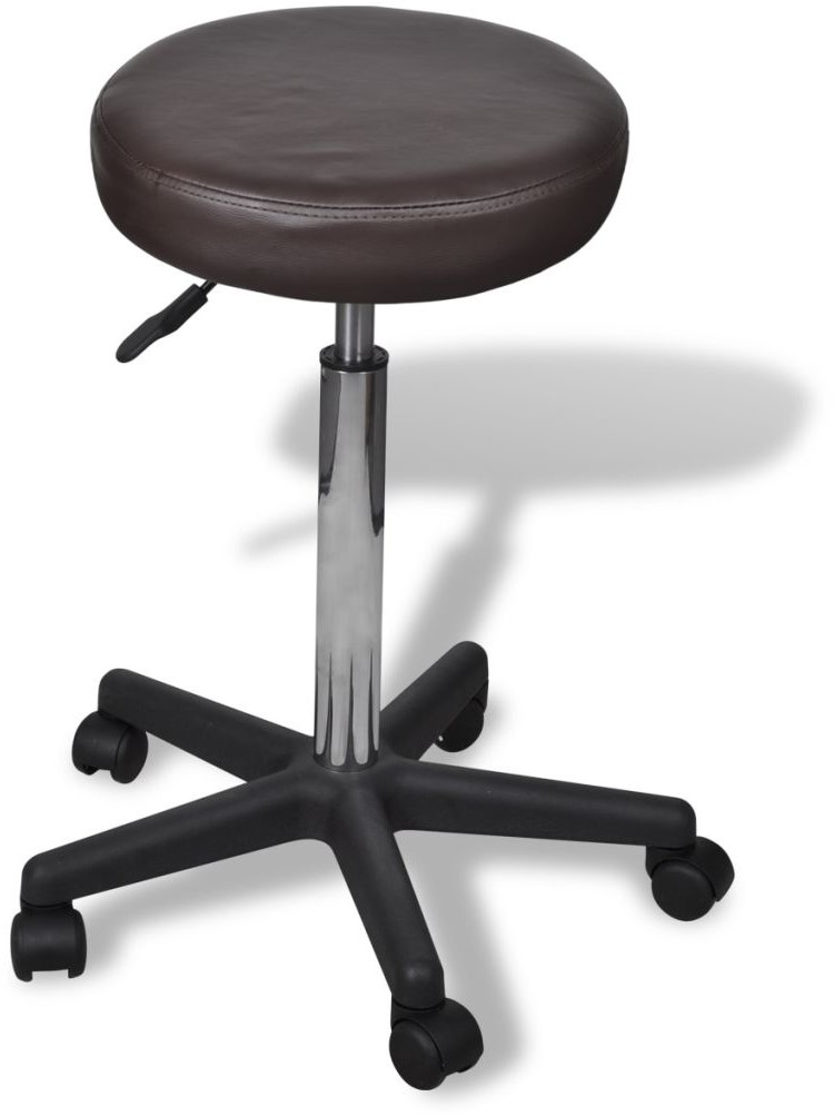 vidaXL Taboret biurowy brąz