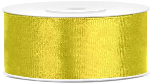 PartyDeco Tasiemka satynowa, żółta ciemna, 25 mm / 25 m TS25-084C