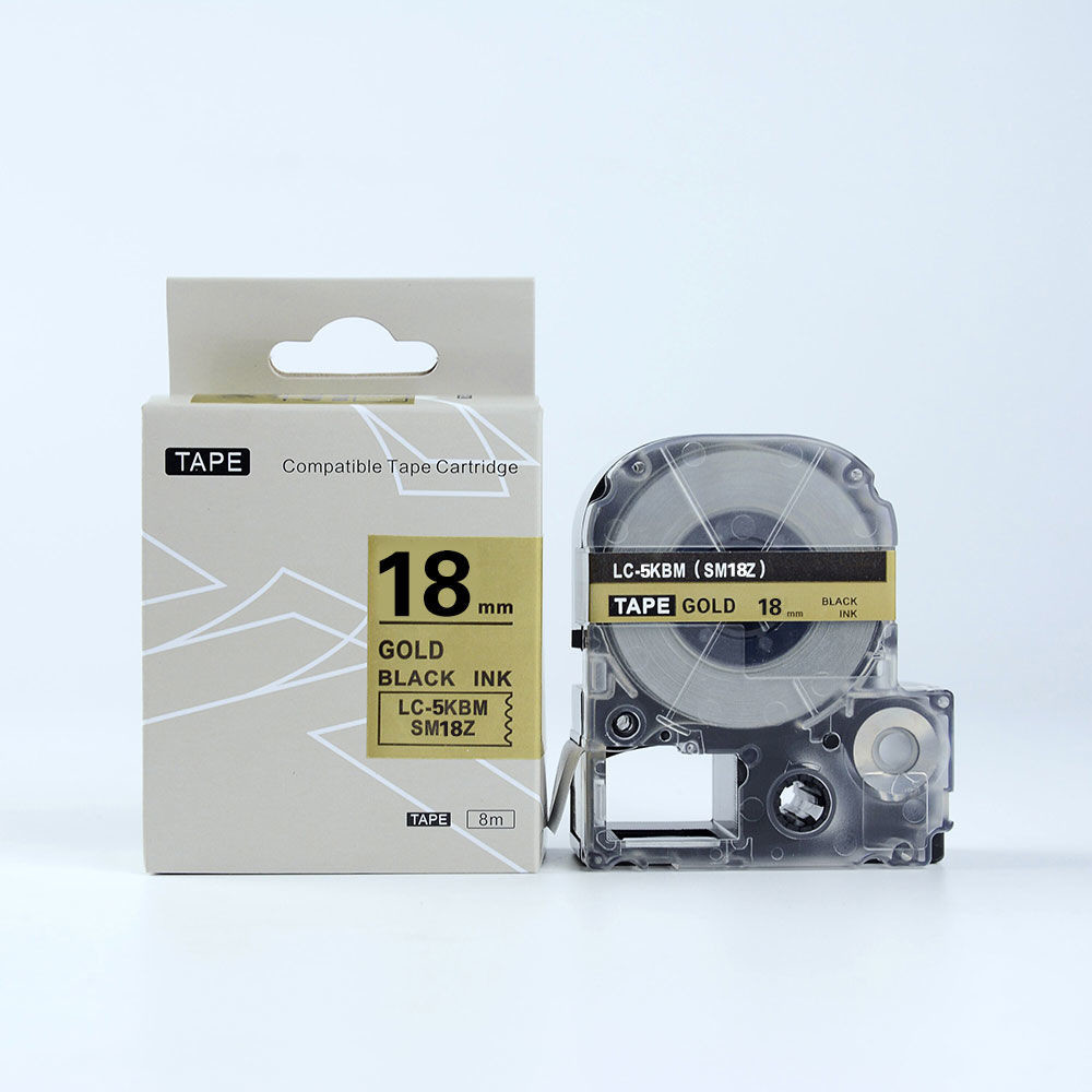 Epson LK-SM18ZW, 18mm x 9m, czarny druk / złoty podkład, taśma zamiennik