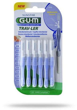 GUM Trav-Ler szczoteczki międzyzębowe 0,6mm 6 sztuk 9073439