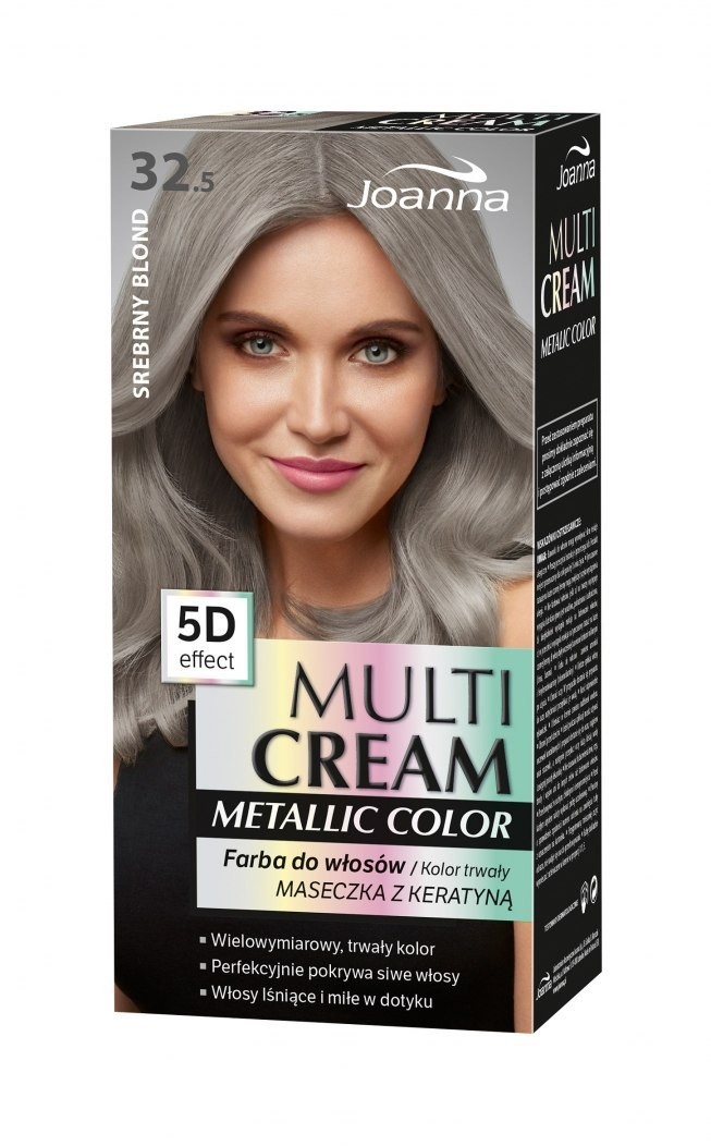 Joanna Multi Cream Metallic Color Farba do włosów nr 32.5 Srebrny Blond 1op. 109577