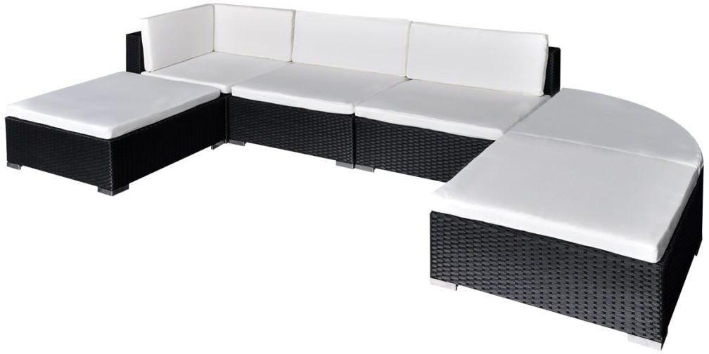 vidaXL vidaXL Rattanowe meble ogrodowe - 16 szt. czarny
