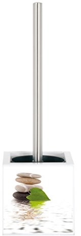 MSV 140830 posiadacz szczotka do toalety kwadratowa lingga zadrukowane wyspy 11 x 11 x 37 cm 140830