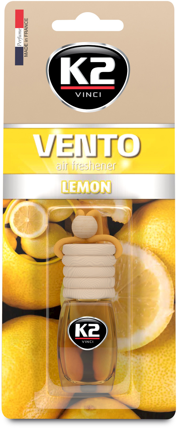 K2 VENTO LEMON 8ml blister papierowy Ekskluzywny zapach samochodowy - 8ML