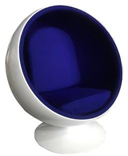 King Home Fotel Ball Biało-niebieski Włókno Szklane Wełna JH-066.BLUE