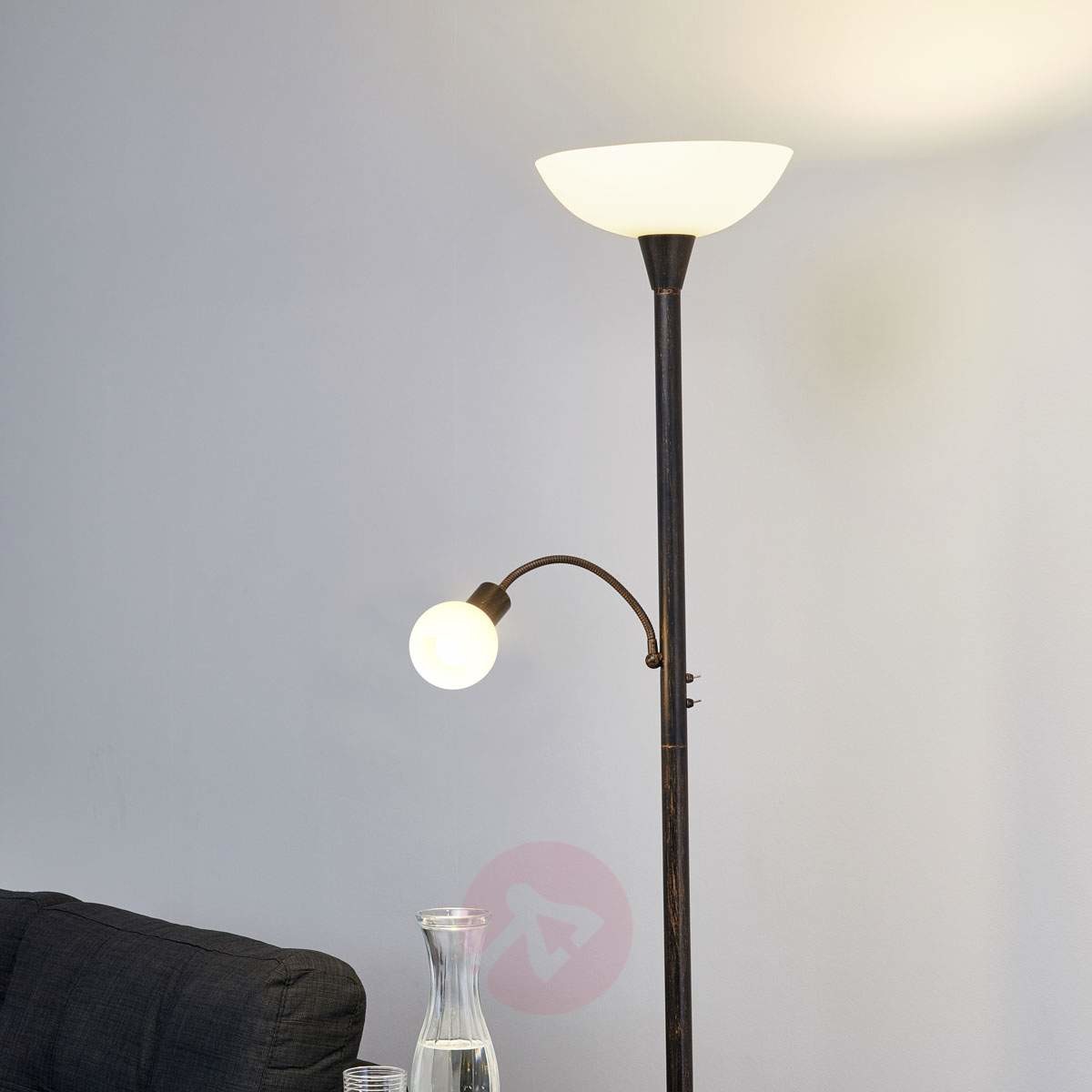 Lampenwelt Lampa oświetlająca sufit LED ELAINA w kolorze rdzy