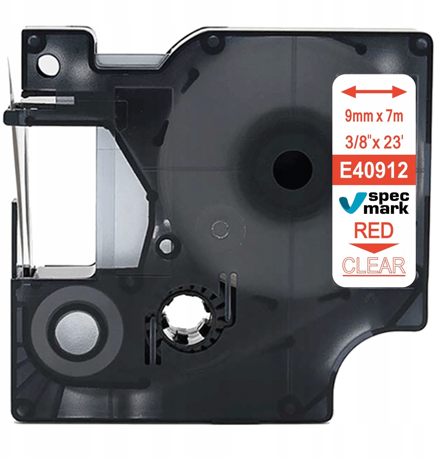 Dymo Taśma do D1 40912 9mm/7m Przeźroczys/Czerwony