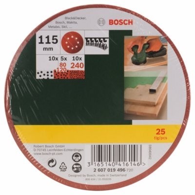 Bosch BOSCH_elektonarzedzia BOSCH_elektonarzedzia Zestaw papierów ściernych Promoline 115 mm 25 elementów)