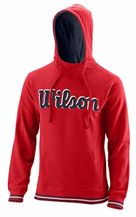 Wilson Wilson Męska bluza z kapturem, CHI SCRIPT PO HOODY czerwony Rot (Wilson Red) S WRA791103SM