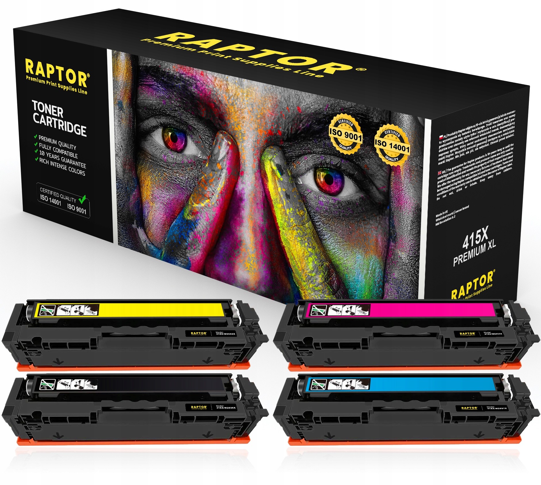 4x Toner Do Hp Color LaserJet Pro M454nw 415X Cmyk