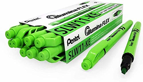 Pentel Illumina Flex Twin Tipped zakreślacz, różowy atrament, opakowanie 10 długopisów TJSpecial