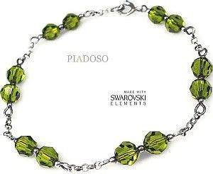 Swarovski Arande Bransoletka Zielona Srebro CERTYFIKAT 1567797726