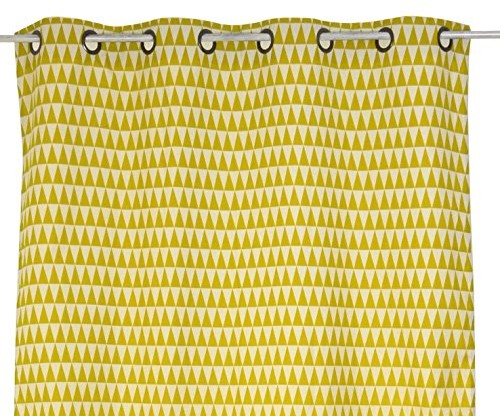 Linder oczka zasłona geometryczny, poliester, 135 x 260 cm Rideau motifs géométriques