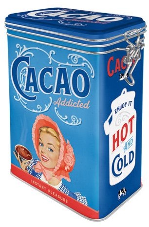 Nostalgic-Art 31114 Cacao addicted | retro aromatycznych dose| puszka blaszana-|-puszka do kawy | pokrywką utrzymującą aromat | metalowe