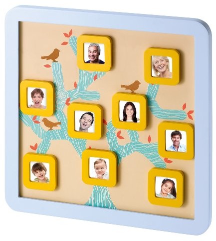 Rodzaj Baby ramki zdjęcia drzewo genealogiczne jasnoniebieski