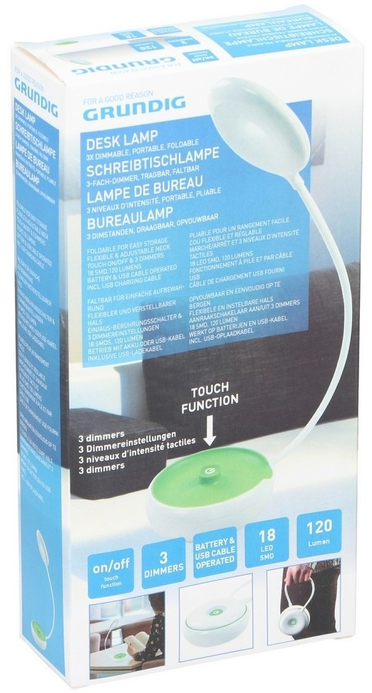 Grundig LED Ściemnialna lampa stołowa 18xLED/3xAA