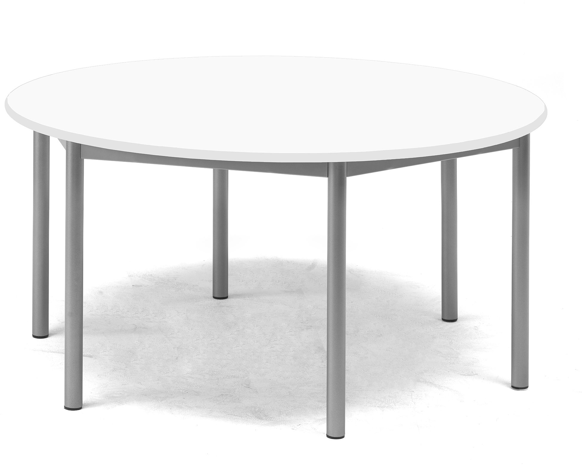 AJ Produkty Stół Bors, 1200x600 mm, rama srebrna, dźwiękochłonny HPL, biały