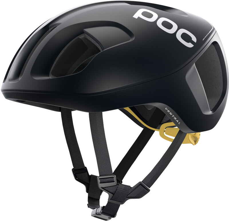 POC Ventral Spin Kask rowerowy, uranium black/sulfur yellow matt S | 50-56cm 2021 Kaski szosowe PC106368345SML1