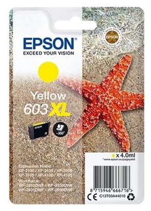 Epson 603XL - XL - yellow - original - ink cartridge - Kartridż z tuszem Żółty C13T03A44020