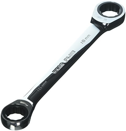 KS Tools 503.4506 Gear Plus podwójny klucz oczkowy z grzechotką,  X 18 MM 5034506