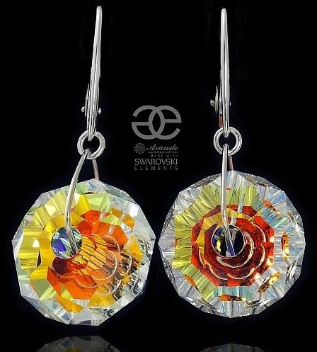 Swarovski piękne kolczyki AURORA SREBRO CERTYFIKAT