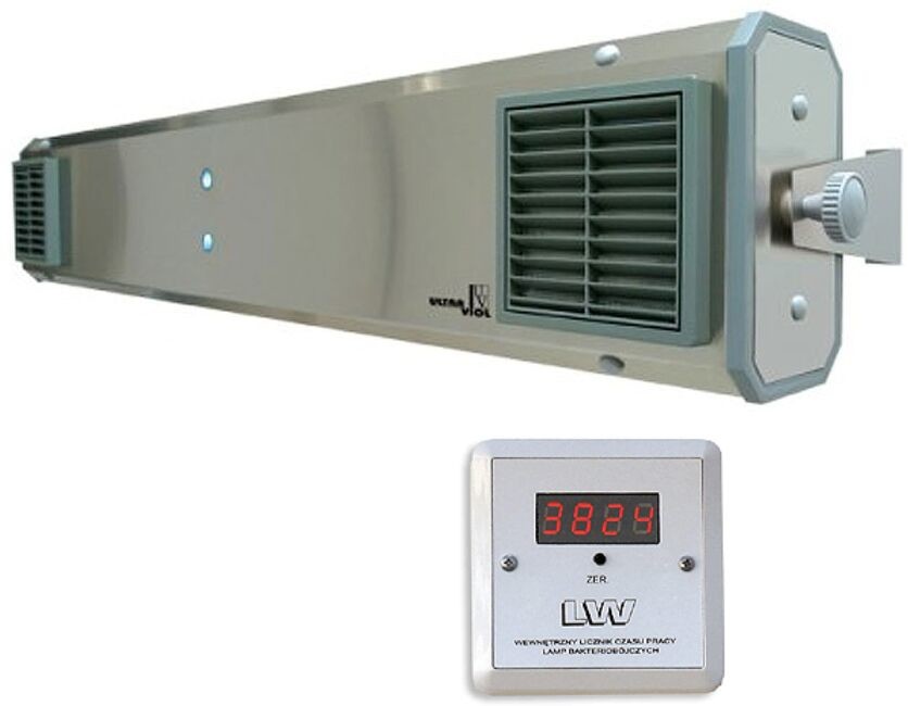 Ultra-viol Sp.j NBVE-60NLW lampa bakteriobójcza przepływowa 2x30W ścienna z licznikiem LED NBVE-60NLW