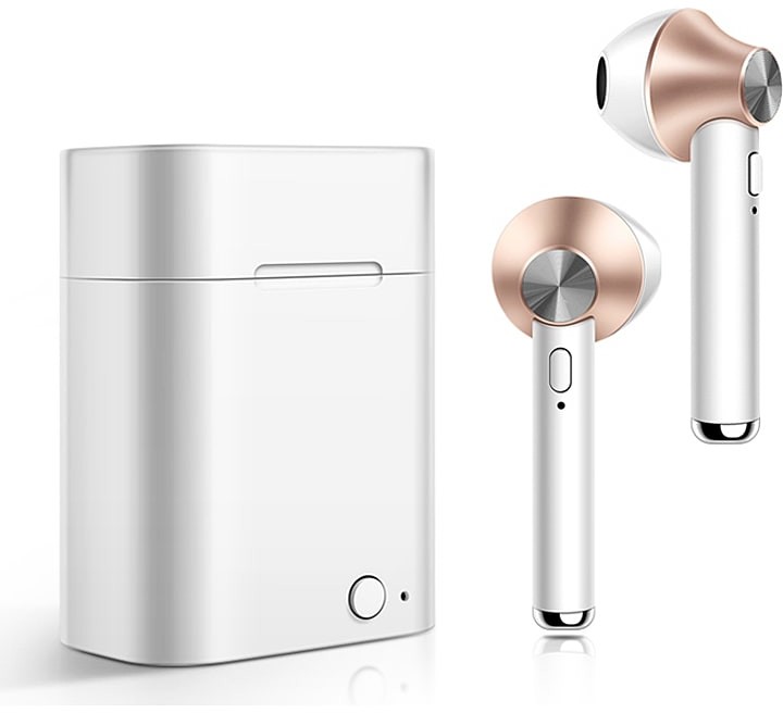 SmartCase Słuchawki bezprzewodowe Bluetooth in-Ear w kolorze srebrno-różowozłotym