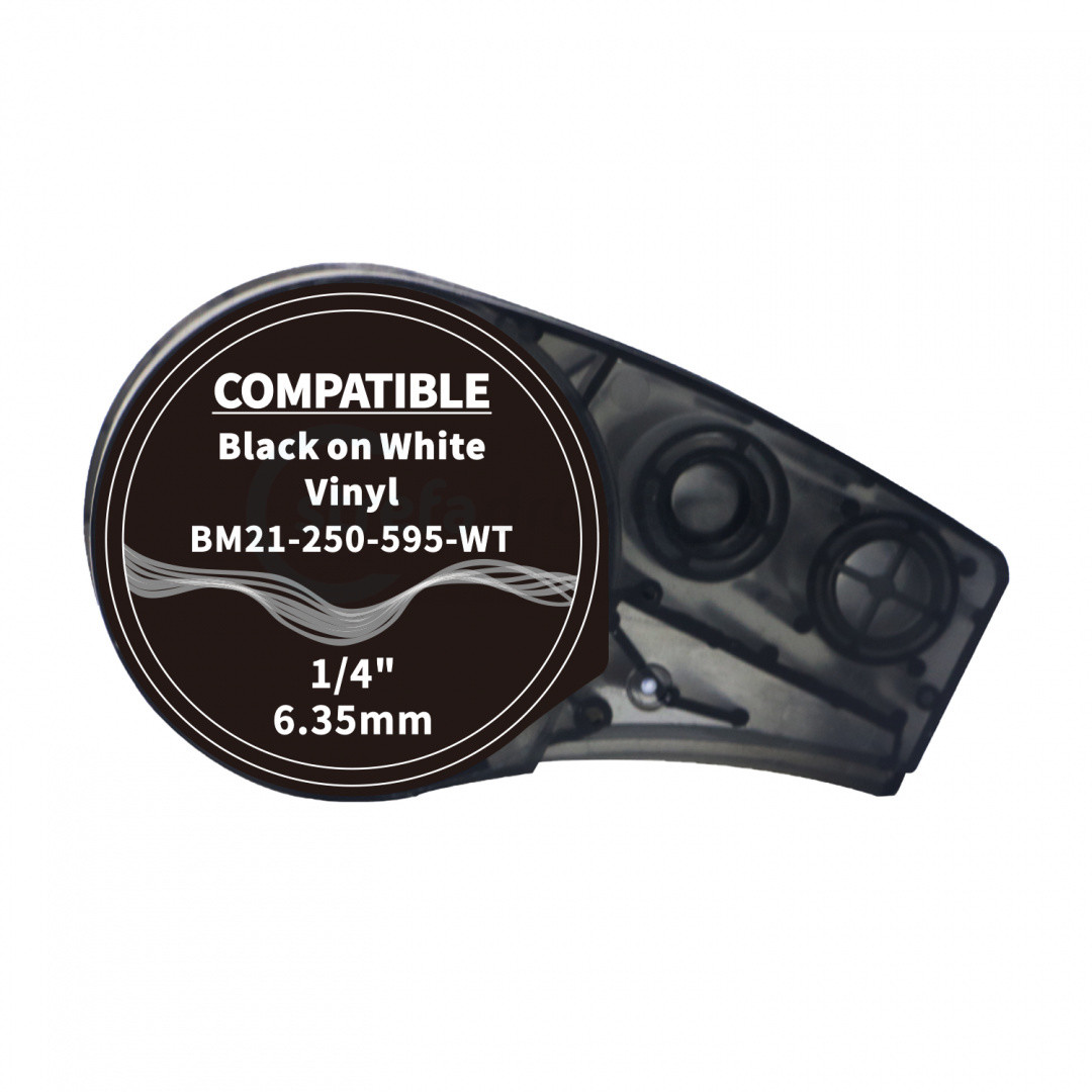 strefadrukarek.pl Taśma Brady BM21-250-595-WT 6,35mm x 6,4m biała czarny nadruk - zamiennik | OSZCZĘDZAJ DO 80% - ZADZWOŃ! 730811399 PROMOCJA! BR-BM21-250-595-WT