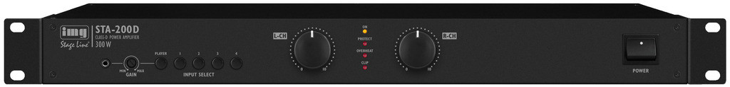 IMG Stage Line STA-200D - Cyfrowy wzmacniacz stereo PA, z 5 przełączanymi wejściami liniowymi 30940