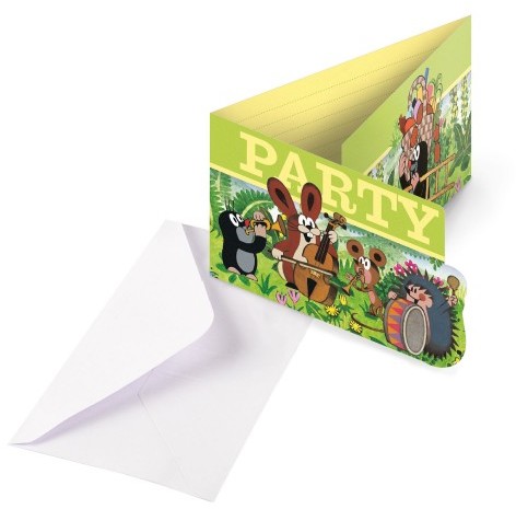 Amscan Zaproszenia z kopertami Krecik 8 szt. 9902928