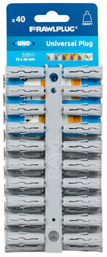 RawlPlug Kołek uniwersalny 10 x 36 mm Uno-Grey 40 szt.