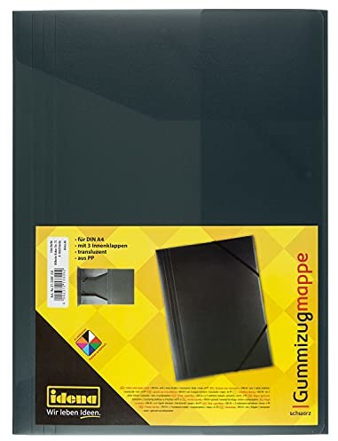 Iden Iden a 213309 - teczka gumowa do formatu DIN A4, z polipropylenu, przezroczysta czerń, 1 sztuka 213309
