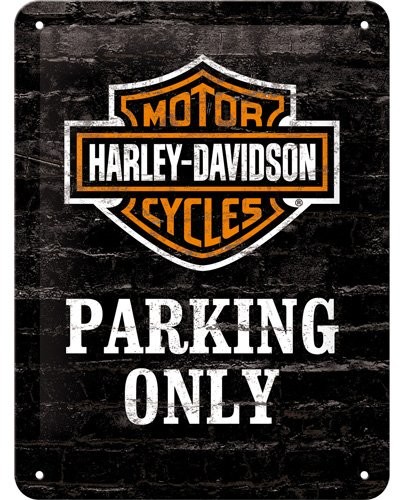 Nostalgic-Art 26117 blaszana tabliczka z napisem Harley-Davidson Parking Only, wymiary 15 x 20 cm 26117