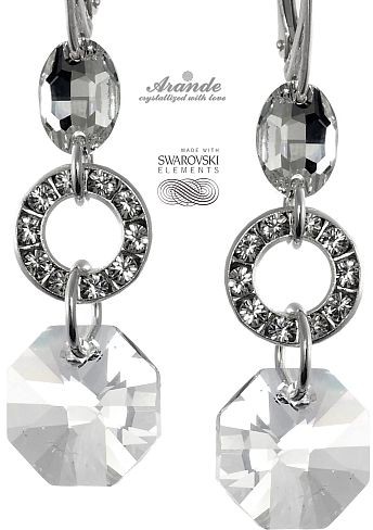 Swarovski KOLCZYKI CRYSTAL LONG SREBRO CERTYFIKAT