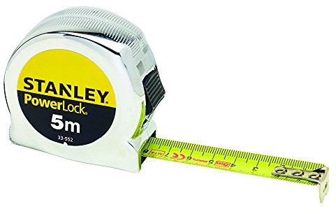Stanley taśma miernicza Micro Power Lock, długość 10 m, z hamulcem, powrotu, klips do paska, chromowane, przekładki indeksowe Mylar warstwę ochronną, 0  33