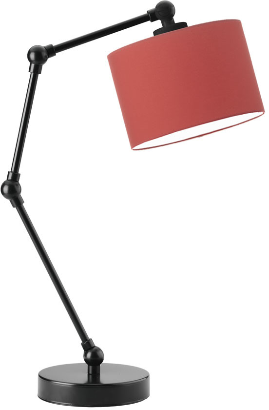 Lysne Designerska lampka nocna z czerwonym abażurem ASMARA 500017/10