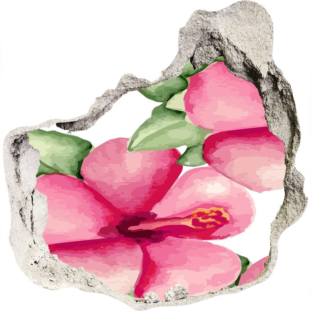 Wallmuralia.pl Naklejka 3D dziura na ścianę Tropikalne kwiaty