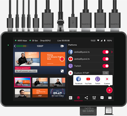 yolo YoloLiv YoloBox Pro Portable Multi-Camera Encoder/Streamer/Switcher/Monitor/Recorder mikser all in 1