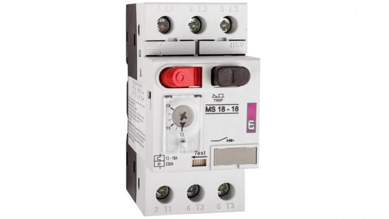 ETI POLAM Wyłącznik silnikowy 3P 7.5kW 13-18A MS18 004600351 004600351