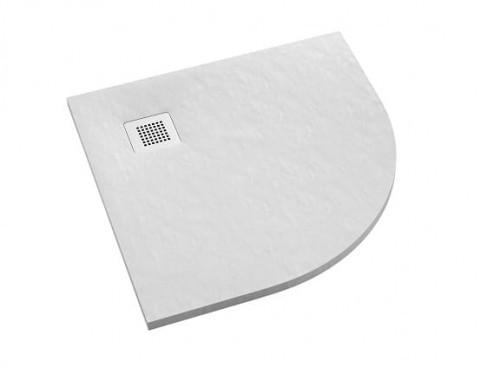 Schedpol Brodzik półokrągły KALAIT WHITE STONE 90x90x3,5 z systemem STABILSOUND PLUS 3.3104/B/ST-M2 GRATIS SYFON VIEGA 90mm