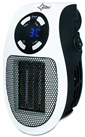 Suntec Wellness SUNTEC PTC termowentylator Heat PTC 500 plug-in [Do pomieszczeń do 30 m3 (~12,5 m2), bezpośrednio do gniazdka, wybór temperatury 15-30°C, 2 ciche poziomy wentylacji, timer, maks. 500 W]